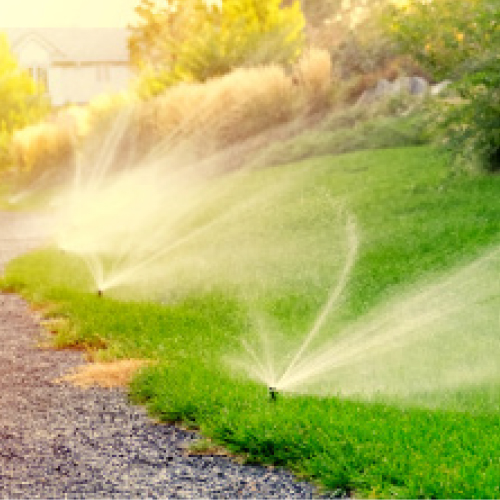 Watering lawn with sprinkler system