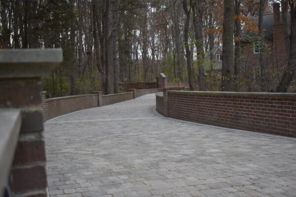 Brick paver driveway